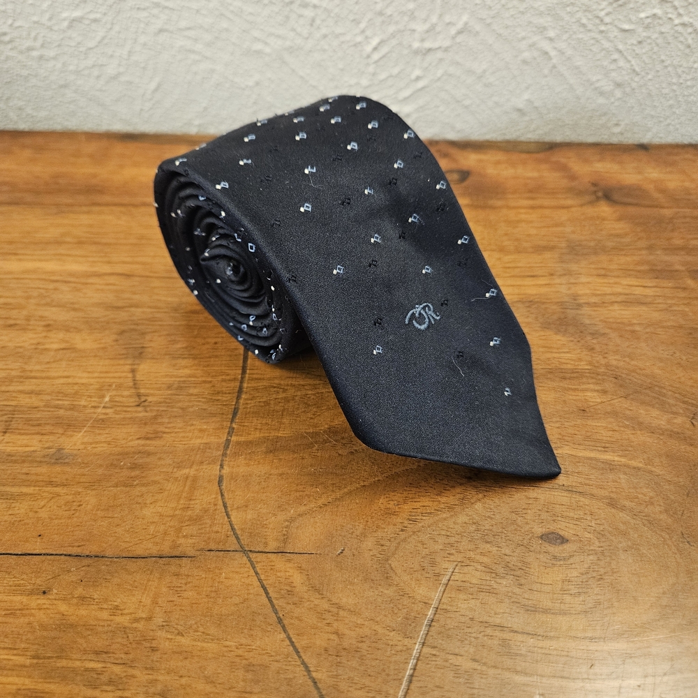Oscar De La‎ Renta Mens Navy Tie Designer Formal READ